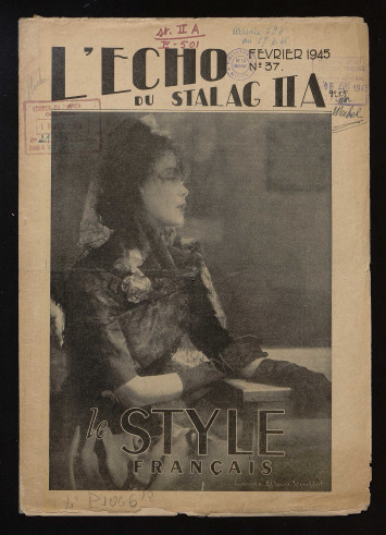 Une de L'Echo du Stalag II A, numéro intitulé "Le style français", avec une photo de femme
