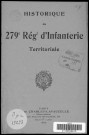Historique du 279ème régiment territorial d'infanterie