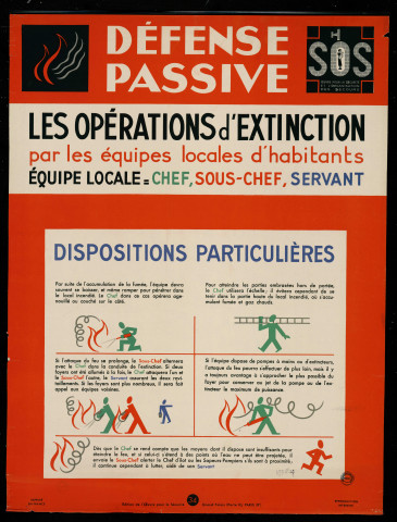 Défense passive : les opérations d'extinction par les équipes locales d'habitants : dispositions particulières