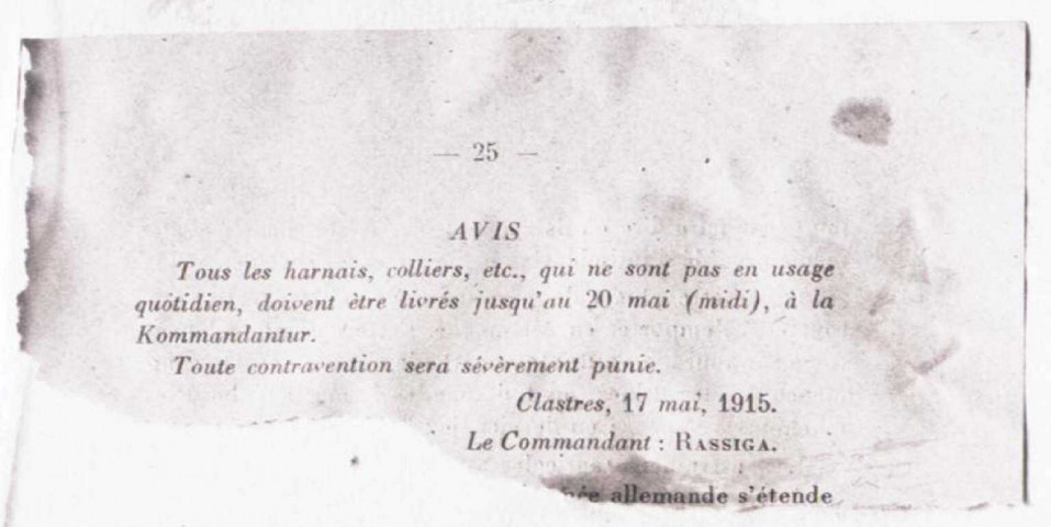 Saint Quentin (02) : M.Bouvenot : Avis et ordres allemands (plaques photographiques)