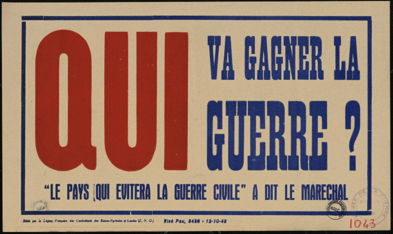 Qui va gagner la guerre? Le pays qui évitera la guerre civile a dit le maréchal