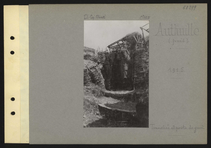 Authuille (près). Tranchée et poste de guet