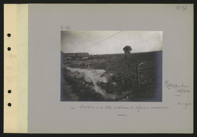 Nœux-les-Mines. Lisières de la ville et réseau de défenses accessoires