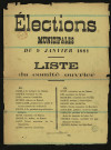 Élections Municipale du 9 Janvier 1881 : Liste du comité ouvrier