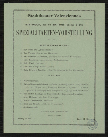 Stadttheater Valenciennes : Spezialitaeten-Vorstellung