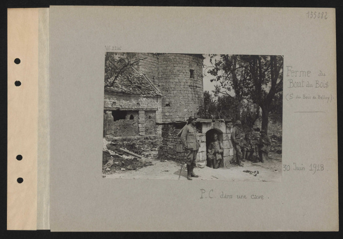 Ferme du bout du bois (sud du bois de Belloy). PC dans une cave