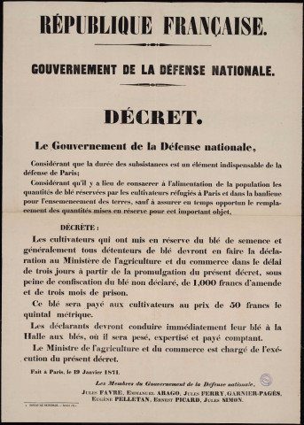 Tous les détenteurs de blé devront en faire la déclaration au Ministère…