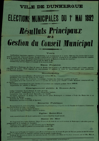 Élections Municipales : Résultats Principaux de la Gestion du Conseil Municipal
