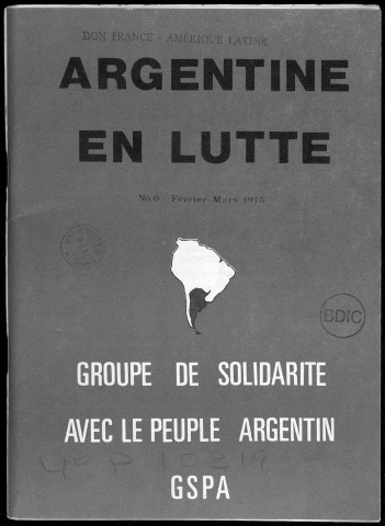 Argentine en lutte n° 0 février-mars 1975
