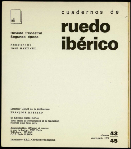 Cuadernos de Ruedo Ibérico (1975 : n° 43-48)