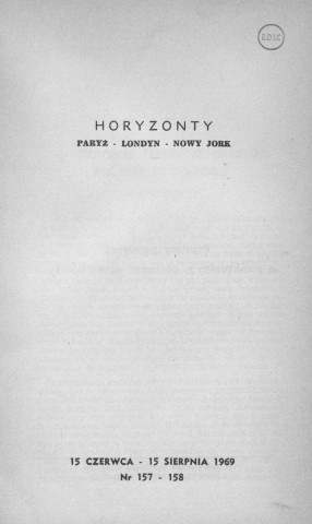 Année 1969 : Horyzonty . Sous-Titre : Paryz - Londyn - Nowy Jork. Autre titre : Revue mensuelle