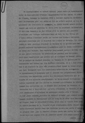Procès verbal d'une Conférence tenue à la "Villa Romaine" à Versailles, le 5 octobre 1918 à 17h. Sous-Titre : Conférences de la paix