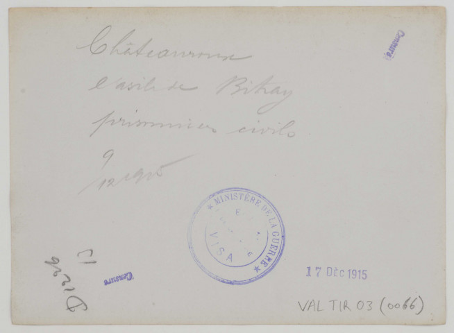 Châteauroux. L'asile de Bitray. Prisonniers civils