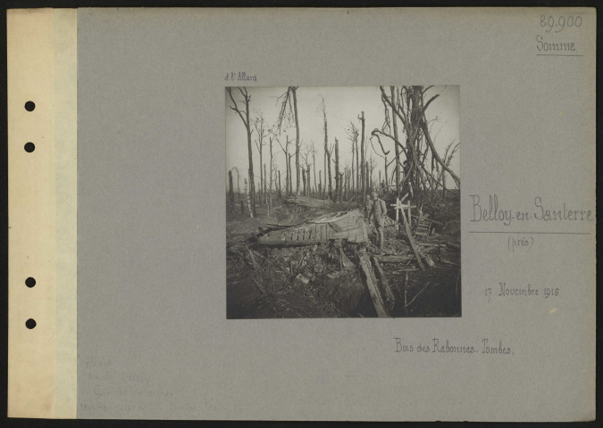Belloy-en-Santerre (près) (Somme). Bois des Rabonnes. Tombes