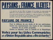 Paysan de France, alerte !… Votez pour les listes communistes et d'union républicaine et résistante