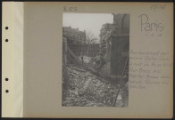Paris. Bombardement par avions Gotha dans la nuit du 30 au 31.1.18. Rue Broca numéro 111. Hôpital Broca bombardé. Ruines d'un pavillon