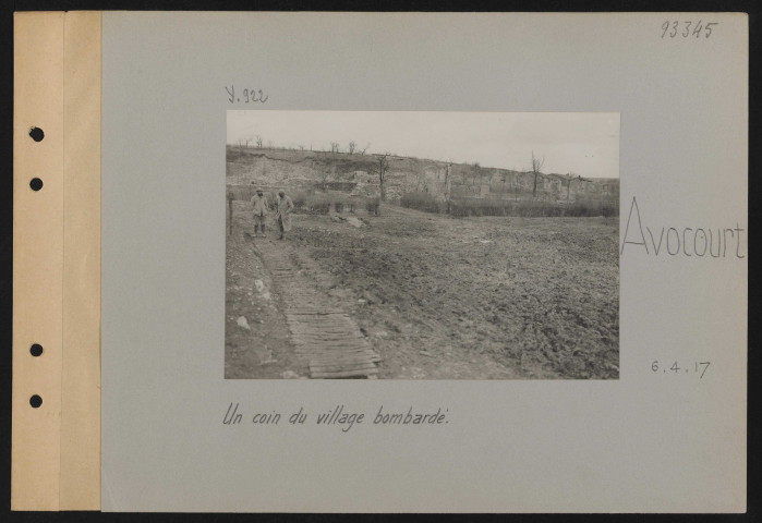 Avocourt. Un coin du village bombardé