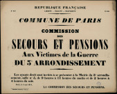 N°279. Commission des Secours et Pensions aux victimes de la Guerre du 3è arrondissement