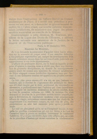 Janvier 1902 - Bulletin officiel de la Ligue des Droits de l'Homme