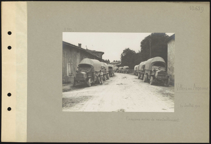 Villers-en-Argonne. Camions-autos de ravitaillement