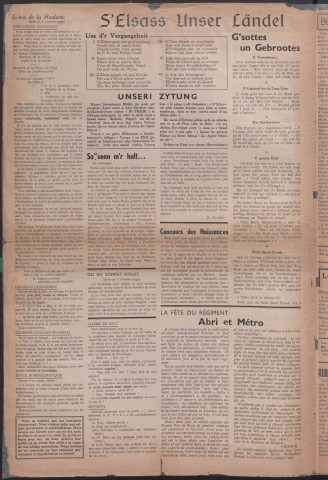 "Je Pique". Organe de liaison, d'information et de distraction des officiers, sous-officiers, caporaux et soldats du "Régiment de Strasbourg"