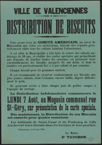 Distribution de biscuits