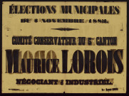 Élections Municipales : Comité conservateur du 5me canton Maurice Lorois