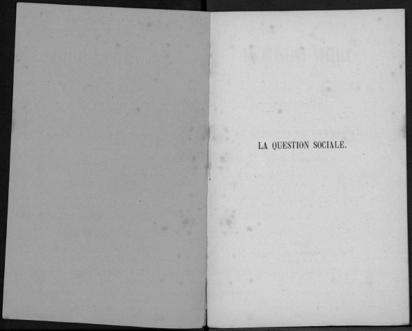 La question sociale. Sous-Titre : Rapport présenté au Congrès de Lausanne, le 27 septembre 1871