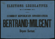 Élections Législatives du 14 octobre 1877 : Candidat Républicain Conservateur Bertrand-Milcent