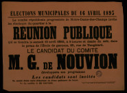 Élections Municipales Réunion publique : Le Candidat M. G. de Nouvion