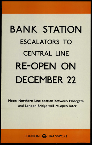 Bank Station escalators to central
