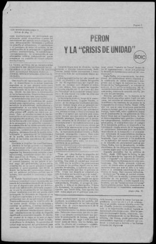 El Combatiente n°43, 9 de marzo de 1970. Sous-Titre : Organo del Partido Revolucionario de los Trabajadores por la revolución obrera latinoamericana y socialista