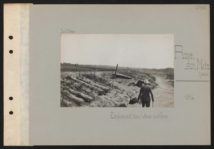 Roye-sur-Matz (près). Emplacement d'une batterie d'artillerie