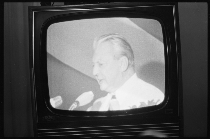 À la télévision : Von Thadden, Kiesinger et Willy Brandt