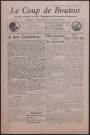 Le Coup de boutoir. Journal mensuel du 147e régiment d'infanterie de forteresse.