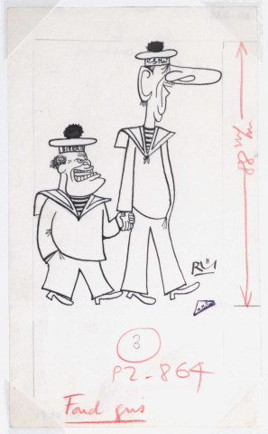 De Gaulle et Bourguiba en marins