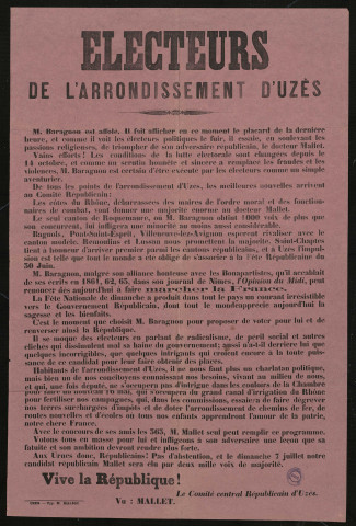 Arrondissement d'Uzès : Votons tous Pour Notre candidat républicain Mallet