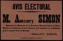 Avis électoral : M. Amaury Simon