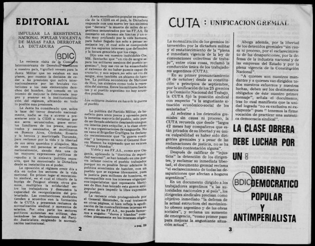 El Combatiente n°268, 21 de octubre de 1979. Sous-Titre : Organo del Partido Revolucionario de los Trabajadores por la revolución obrera latinoamericana y socialista