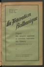 Octobre 1931 - La Fédération balkanique