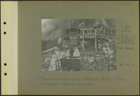 Lac d'Alfeld (Près Sewen). Construction de la route d'Alfeld au Ballon d'Alsace. Concasseur établi sur la route