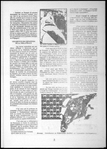 A.P.E.P. (1979 ;104-108). Sous-Titre : Agence de Presse Espagne Populaire. Bulletin d'information. Edition française
