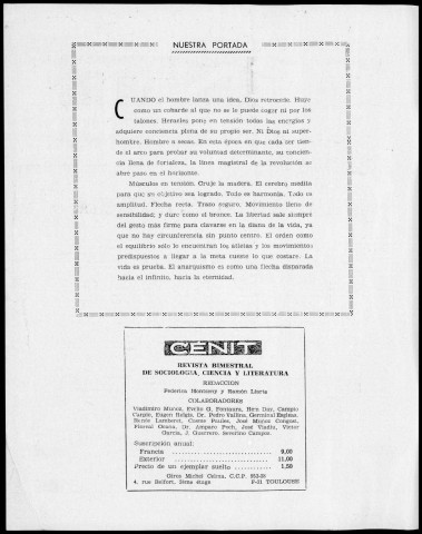 Cénit (1967 ; n° 174 - 179). Sous-Titre : Revista de sociología, ciencia y literatura