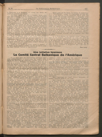 Juin 1928 - La Fédération balkanique