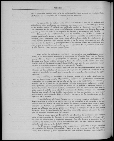 Alderdi (1950 : n° 34-45). Sous-Titre : Boletín del Partido nacionalista vasco