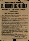 M. Hibon de Frohen : Candidat à l'Assemblée Nationale