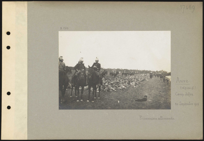 Auve (région d'), Camp Joffre. Prisonniers allemands