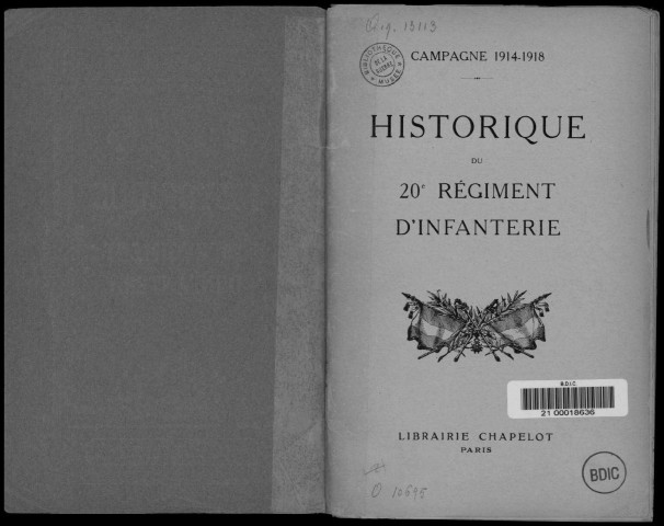 Historique du 20ème régiment d'infanterie