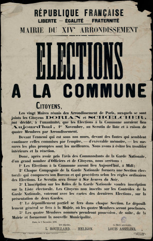 Elections à la Commune : aujourd'hui