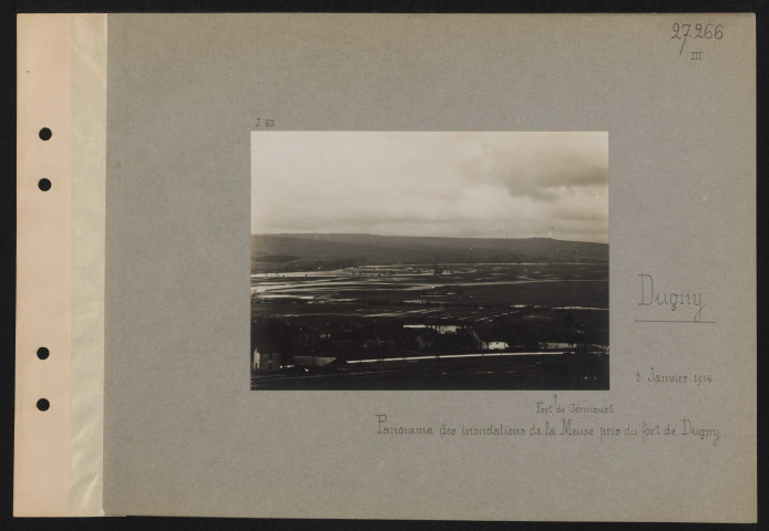 Dugny. Panorama des inondations de la Meuse pris du Fort de Dugny
